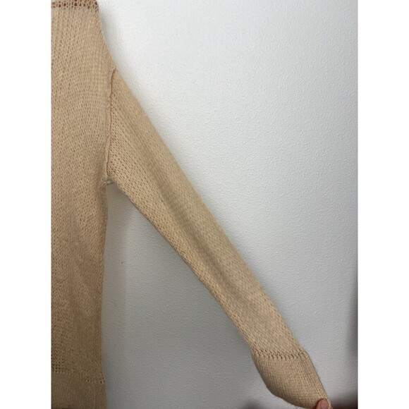 Free People Mohair Transparent Crew Neck Sand Tunic Sweater Lounge Soft Cozy M - Picture 7 of 10